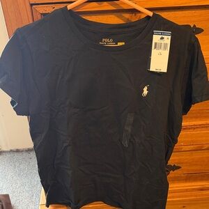 Ralph Lauren Polo Black Tee with White Logo